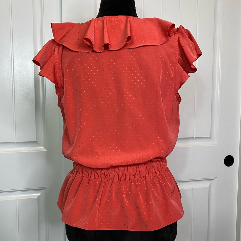 Adorable Burnt Orange Textured Ruffled Top - Picture 6 of 10